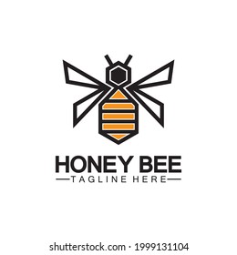 Bee honey logo vector icon symbol illustration design template