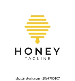 bee honey logo vector icon design illustration