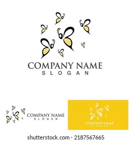 Bee honey logo vector icon symbol illustration design template