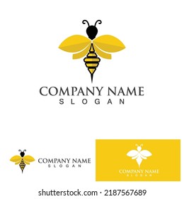 Plantilla de diseño de símbolo de icono del logotipo de miel de abeja