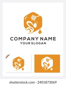 bee and honey logo, bee and honey Vektor