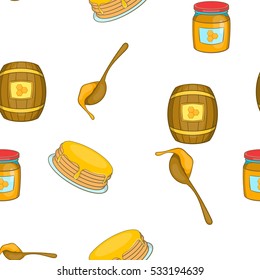 Bee honey pattern. Cartoon illustration of bee honey vector pattern for web
