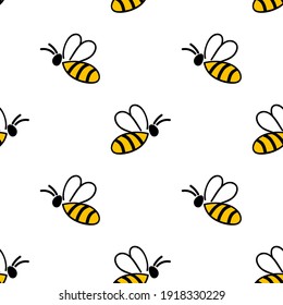 Bee Honey Seamless Pattern. Vector illustration