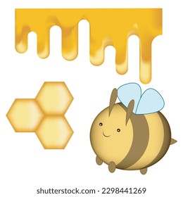 Ilustración vectorial del conjunto de miel de abeja