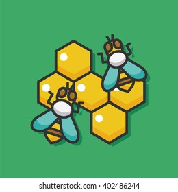bee honey vector icon
