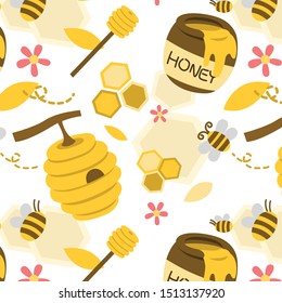 Bee and Honey, Vector, Illustration