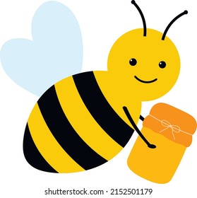 Bee with honey vector illustration	