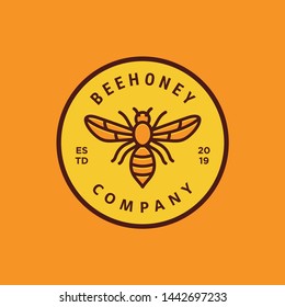 bee honey vector illustration logo design