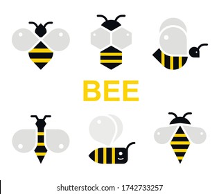 Bee and honey vector line icons set