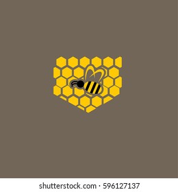 Bee And Honey Vector Logo