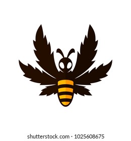 Bee honey vector logo. Hornet logo.