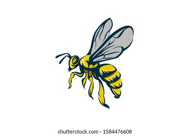 BEE HONEY, YELLOW COLOR VECTOR LOGO