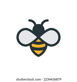 Bee. Honeybee abstract logo. Bee simple vector illustration. Part of set.