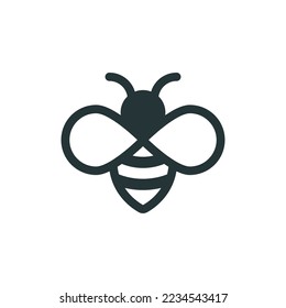 Abeja. Logo abstracto de abeja de miel. Una simple ilustración vectorial. Parte del conjunto.