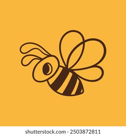 Bee. Honeybee abstract logo. Bee simple vector illustration.