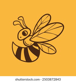 Bee. Honeybee abstract logo. Bee simple vector illustration.