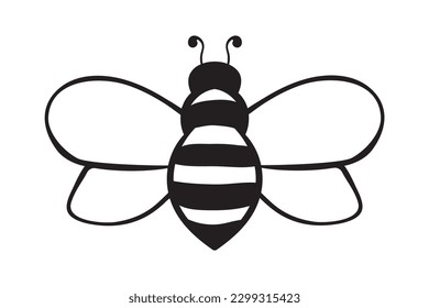 Bee, Honeybee, Handwritten Bee, Bumble Bee Svg, Honey bee, insect, animal, flying, fly, cute, wings, wing, bumblebee, bumble, honeybee, bug, black svg
