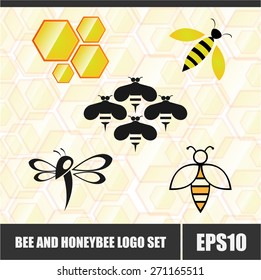 Bee / honeybee logo set for your company or business