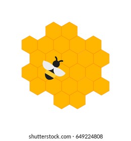 Bee and honeycomb