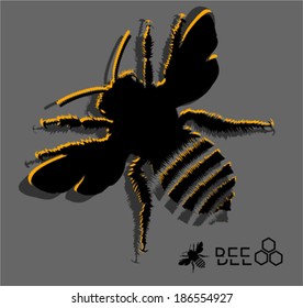Bee and honeycomb - design element 