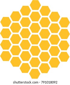 Bee Honeycomb With Honey In A Hexagon