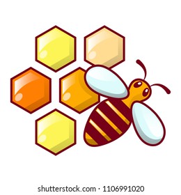 Bee honeycomb icon. Cartoon of bee honeycomb vector icon for web design isolated on white background
