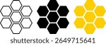 bee honeycomb icon set. Honey comb cartoon. Natural food. honeycomb pattern. Honey symbol. Beehive sign
