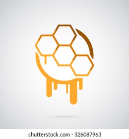 Bee honeycomb logo template. Creative symbol for company identity, advertising, poster, banner, web and flyer.