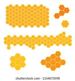 bee honeycomb set- vector illustration