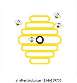 bee honeycomb simple icon vector