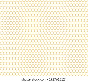 Bee honeycomb. Simple vector seamless pattern. Yellow honeycomb mesh for background.