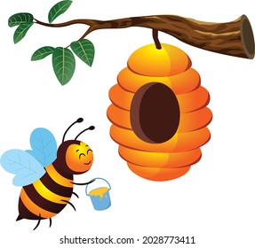 Arte vectorial Bee Honeycomb e ilustración