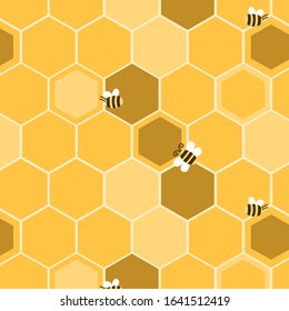 Bee in Honeycomb, vector, illustrator, pattern