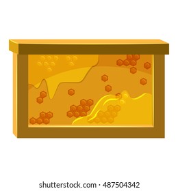 Bee honeycombs icon in cartoon style isolated on white background. Product symbol vector illustration