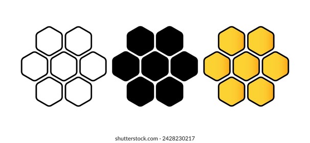 Abejas panales. Insectos, miel, jalea real, muestra, patrón, dulce, natural, floral, dietético, postre, naturaleza, apiario, colmena, apiterapia, apicultura, blanco y negro, colorido, dorado. Vector