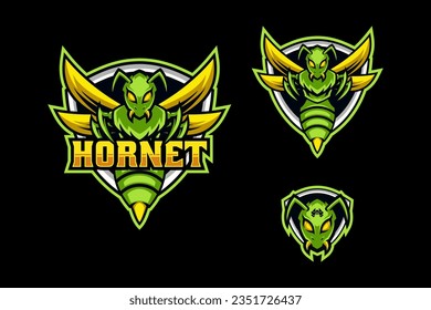 bee hornet or insect mascot logo for esport gaming logo template