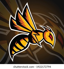 Bee or Hornet Mascot Logo, Bee or Hornet Esport Logo Template