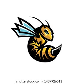 Bee or hornet modern style vector mascot