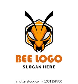 Bee hornet wasp Hexagon  Logo design illustration for game, team, military company and other