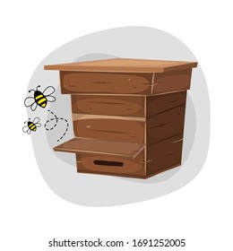 Bee and bee House icon logo design. Vector illustration. 