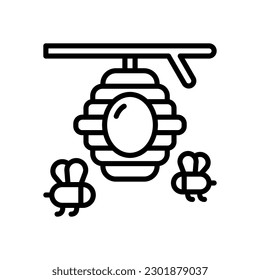 bee house icon for your website design, logo, app, UI.