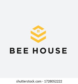 bee house logo. hive vector