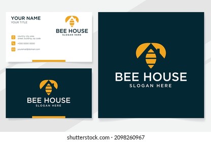 Bee House Logo Suitable For Company With Business Card Template