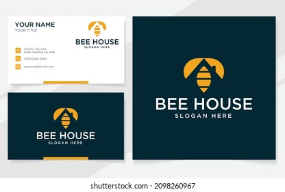 Bee house logo suitable for company with business card template