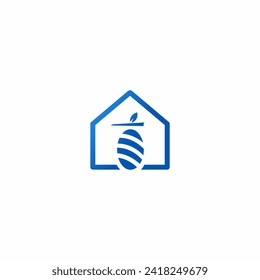 Bee house logo vector design