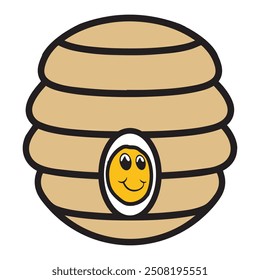 Bee House Outline Design, Beehive Clipart Design, Bee House isolated,  Anthophila  House Illustration