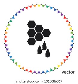  bee house vector icon, web design element