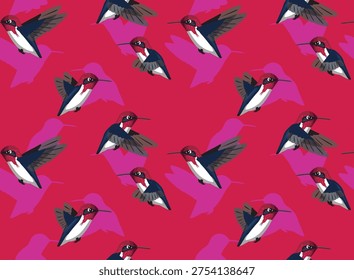 Bee Hummingbird Flying Seamless Background Wallpaper Pattern