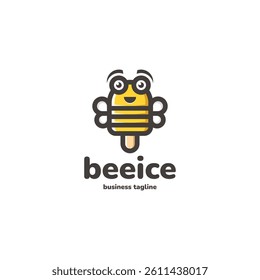 bee ice cream logo vector