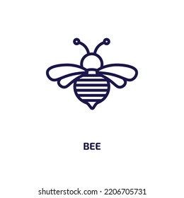 bee icon from animals collection. Thin linear bee, honey, insect outline icon isolated on white background. Line vector bee sign, symbol for web and mobile